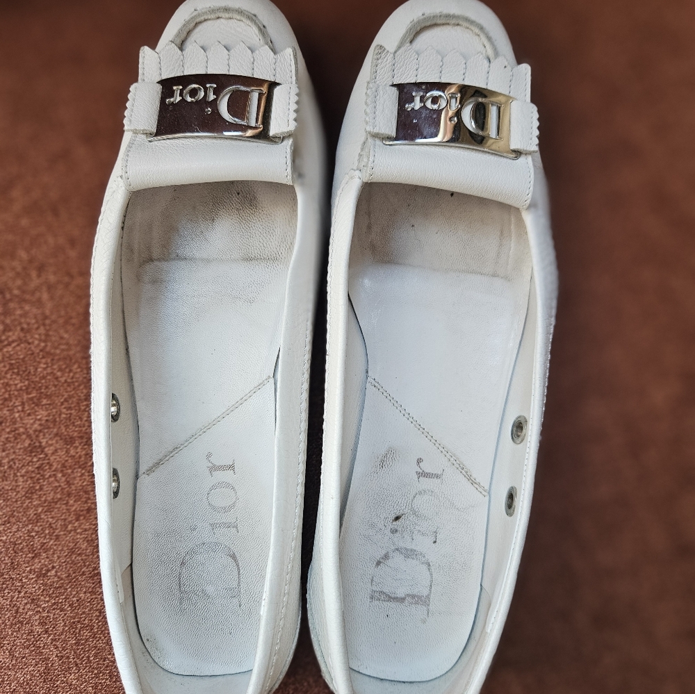 Dior White Loafers with SILVER Accents - Picture 10 of 10